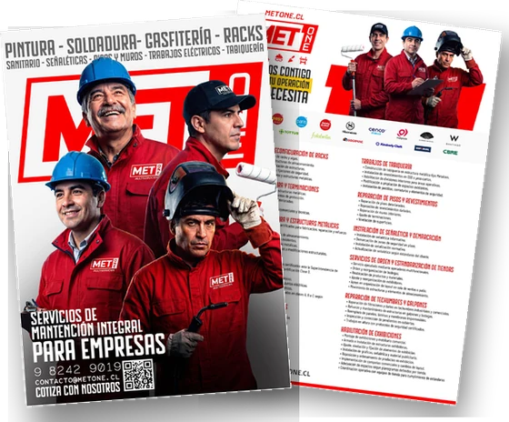 Catálogo de servicios de MET ONE, dos páginas